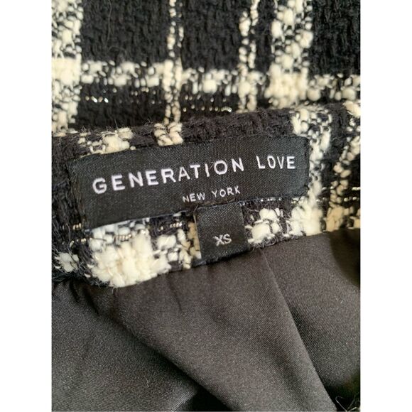 Generation Love Boucle Plaid Mini Skirt with Gold Button Detailing Black Size XS - Picture 7 of 12